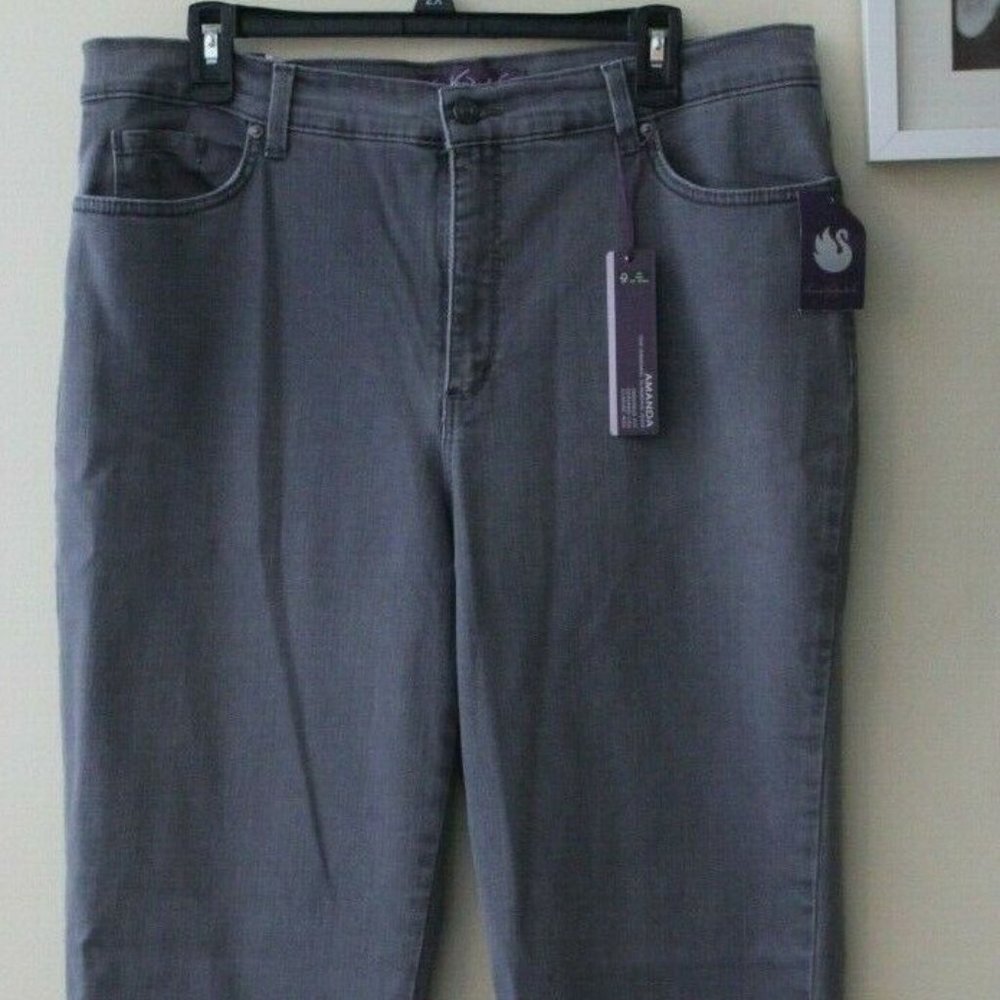 Women's 18 Missy Short Slimming Gray Jeans
